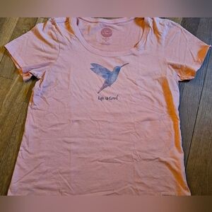 Life is Good Scoop Neck Hummingbird Tee